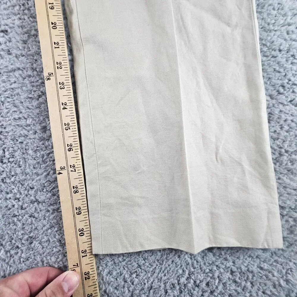 Banana Republic Pants Mens 36x31* Beige Linen Cotton Flat Front Lined Casual